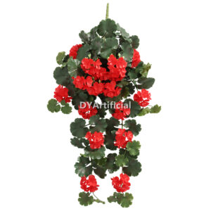 Artificial Geranium Hanging Plants 80CM Length Red UV