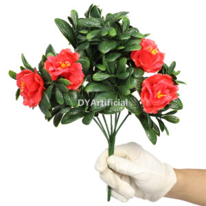 Tea Leaf  Bush With Red Flower 33CM UV Protected