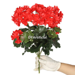 Artificial Geranium Plants 38CM Outdoor UV Protected in Red