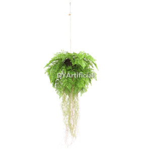 35cm Diameter Artificial Fern Hanging Ball with Roots