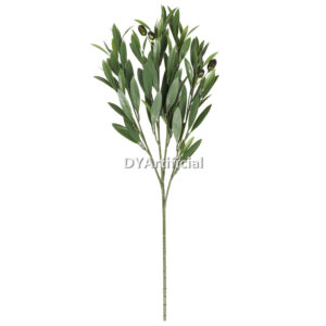 Artificial Olive Branch 65CM Length Dark Green Outdoor UV Resistant with 4 Fruits