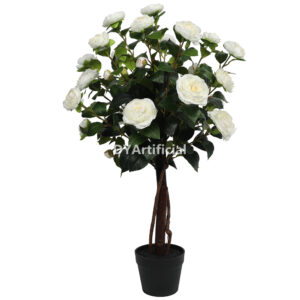 90CM Artificial Camellia Tree White