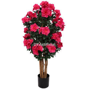 125CM Height Red Color Real Wooden Trunk Artificial Azalea Tree