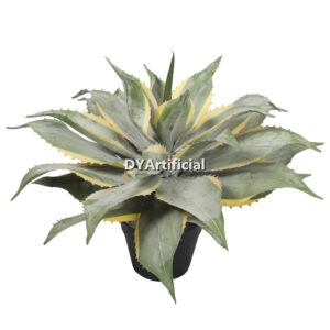 Artificial Agave Potatorum Kishoukan Plants 50CM Height Yellow Green Indoor 30 Leaves