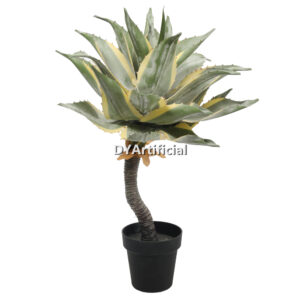 Artificial Agave Potatorum Kishoukan Plants 65CM Height Yellow Green Indoor 24 Leaves