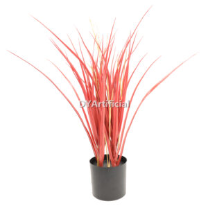 Potted Artificial Reed Grass Deluxe 60CM Dark Burgundy UV Protected