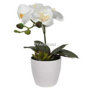 Artificial Potted Orchids 21CM White