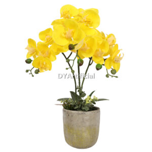 Artificial Potted Orchids 54CM Yellow