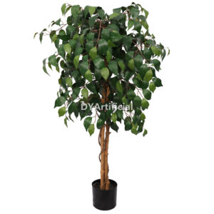 120CM Height Double Green Slim Ficus Tree Indoor