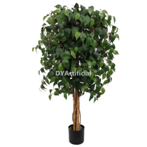 120CM Height Double Green Slim Ficus Tree 4 Trunks Indoor