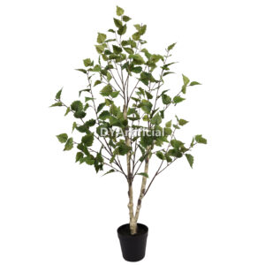 120CM Height Artificial Green Birch with Nearly Natural Trunk