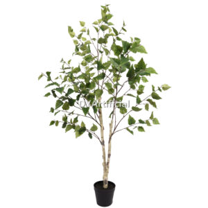 150CM Height Artificial Green Birch with Nearly Natural Trunk