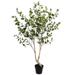 150CM Height Artificial Green Birch with Nearly Natural Trunk