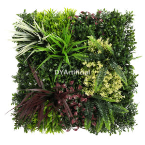 Dark Purple Artificial Green Wall Panel 4B Outdoor UV Protection