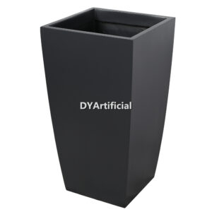 Square Fiberglass Planter B6 Charcoal Black