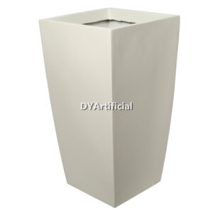 Square Fiberglass Planter L6 Ivory White