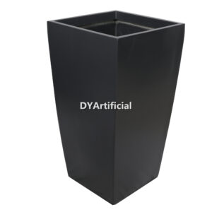 Square Fiberglass Planter B6 Charcoal Black