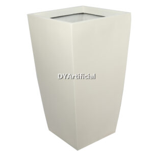 Square Fiberglass Planter L6 Ivory White