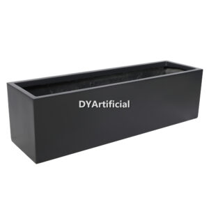 Flowering Fiberglass Planter B6 Charcoal Black