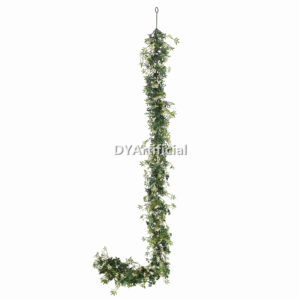 Artificial White Star Plus Green Leaves Hanging Ivy 175CM Length Outdoor UV FR