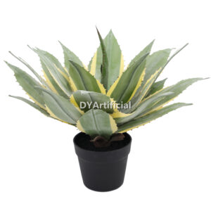 Artificial Agave Potatorum Kishoukan Plants 45CM Height Yellow Green Indoor 24 Leaves