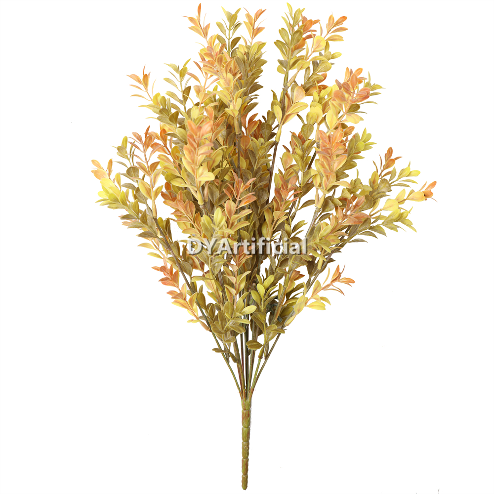 46CM Artificial Big Buxus Foliages in Yellow Red