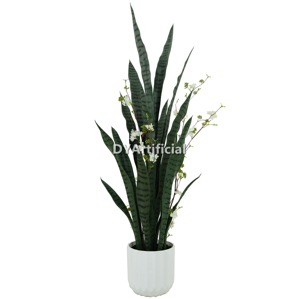 Artificial Green Snake Plants Mixed Flowers 110CM Indoor