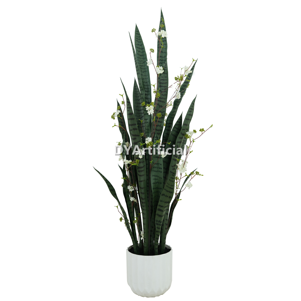 Artificial Green Snake Plants Mixed Flowers 125CM Indoor