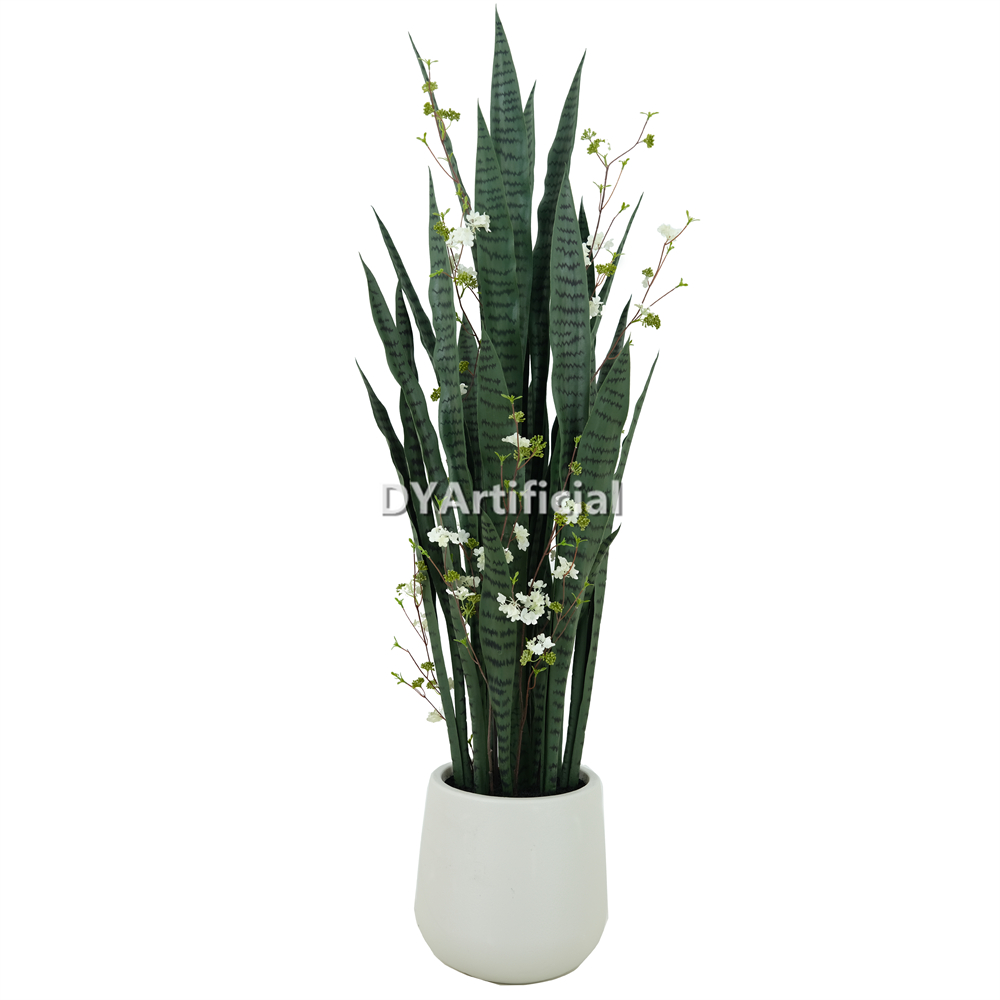 Artificial Green Snake Plants Mixed Flowers 130CM Indoor