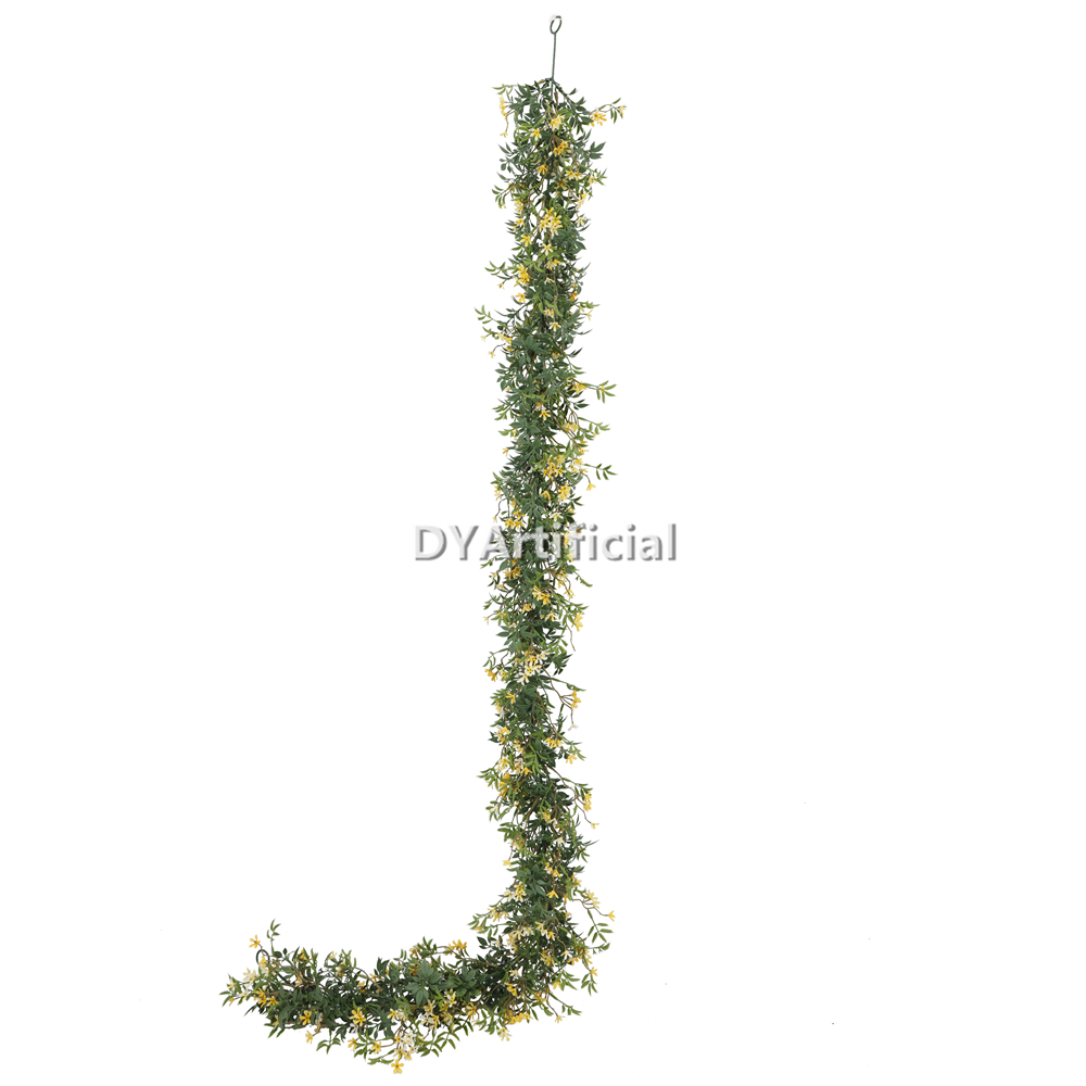 Artificial Yellow Star Plus Green Leaves Hanging Ivy 175CM Length Outdoor UV