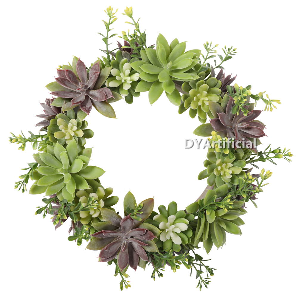 Artificial Succulent Plants Wreath 28CM Diameter Indoor