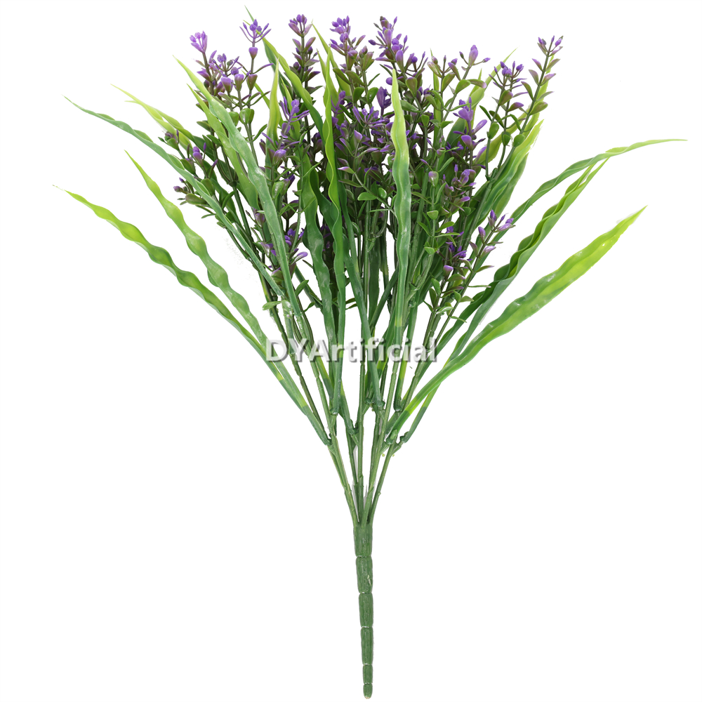Lush Long Stem River Grass 40CM with Purple Flowers