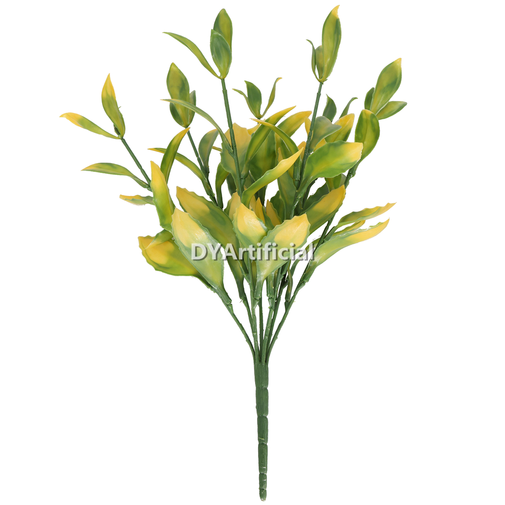Small Size Artificial Laurel Leaf 36CM Length Yellow Green