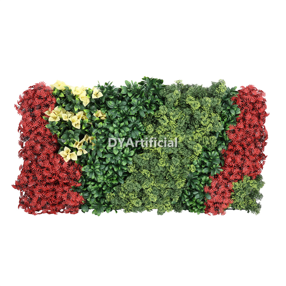 Mixed BURGUNDY Greenery with Yellow White Gardenia Flowers 100x50CM UV FR