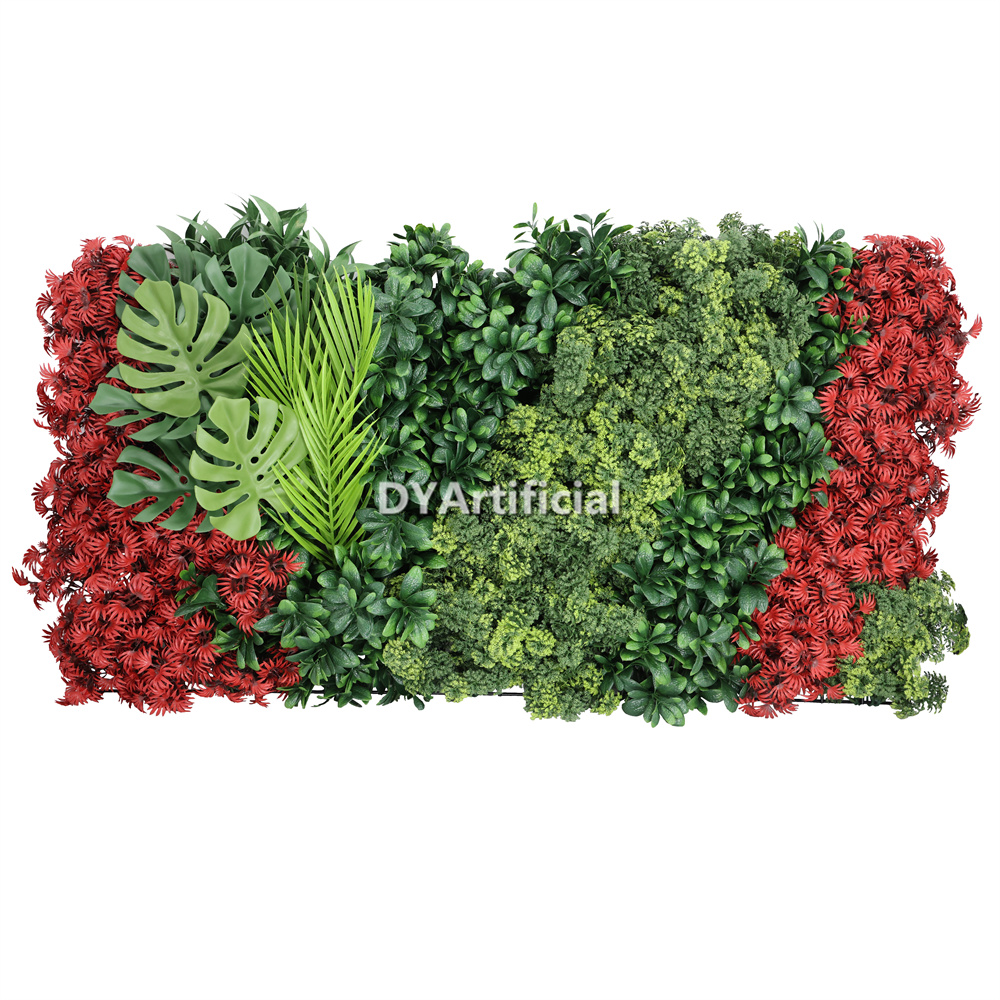 Mixed BURGUNDY Greenery with Monstera and Palm Leaves 100x50CM UV FR