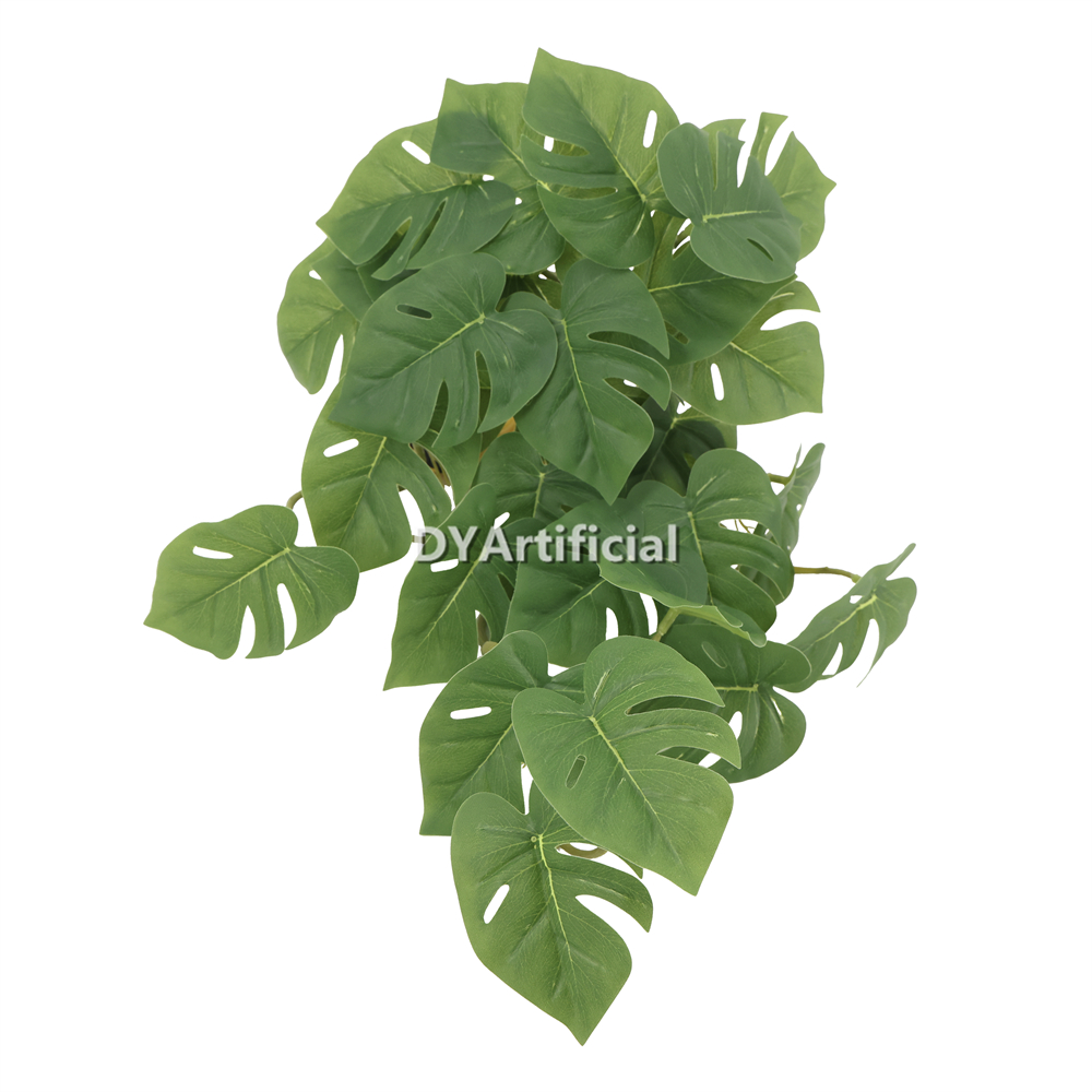 Artificial Dark Green Monstera Hanging Bush 45CM Length Indoor