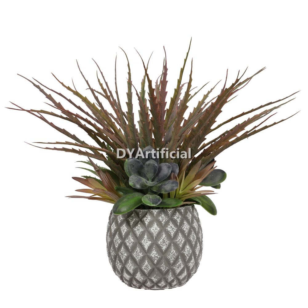 1187 Serrated Leaves + Grey Sh-R263-2 Basin 29CM Height Indoor