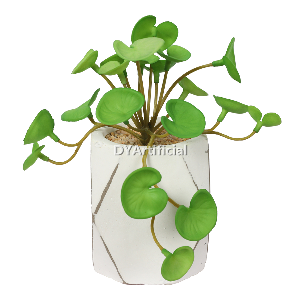 Artificial Plants In Cement Pot 17CM Height Indoor