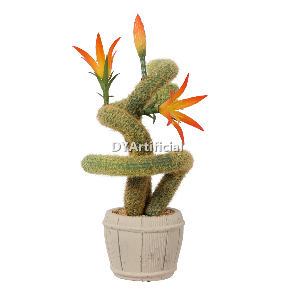 Cactus With Flowers 28cm Indoor