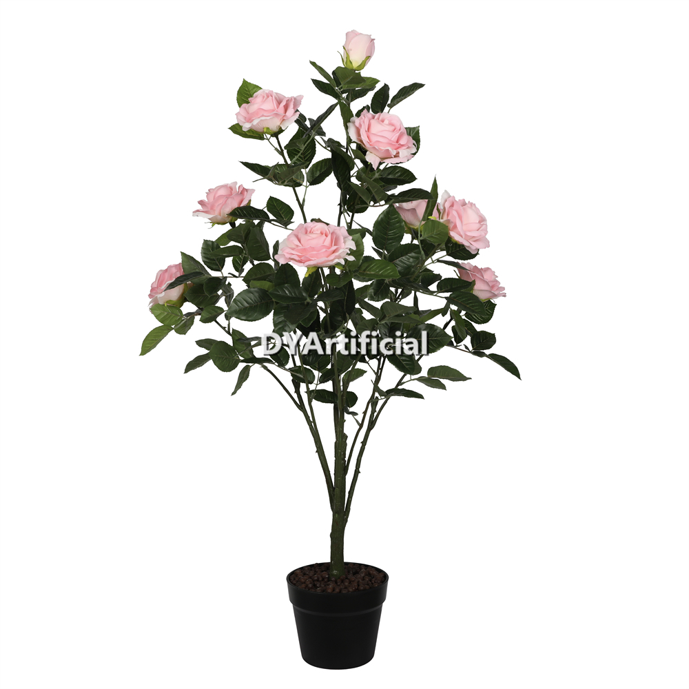 Artificial Rose Plant 90CM Indoor Pink