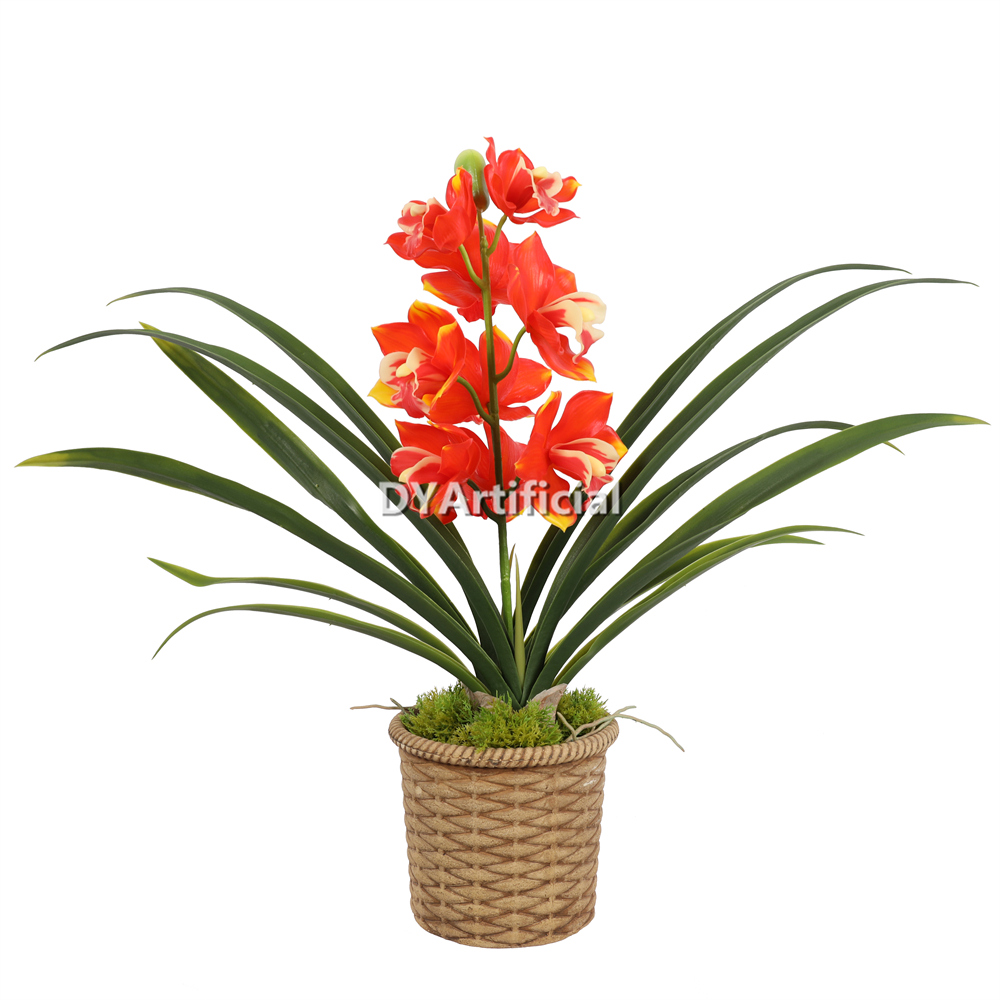 Artificial Orchids In Paper Pot 54CM Height