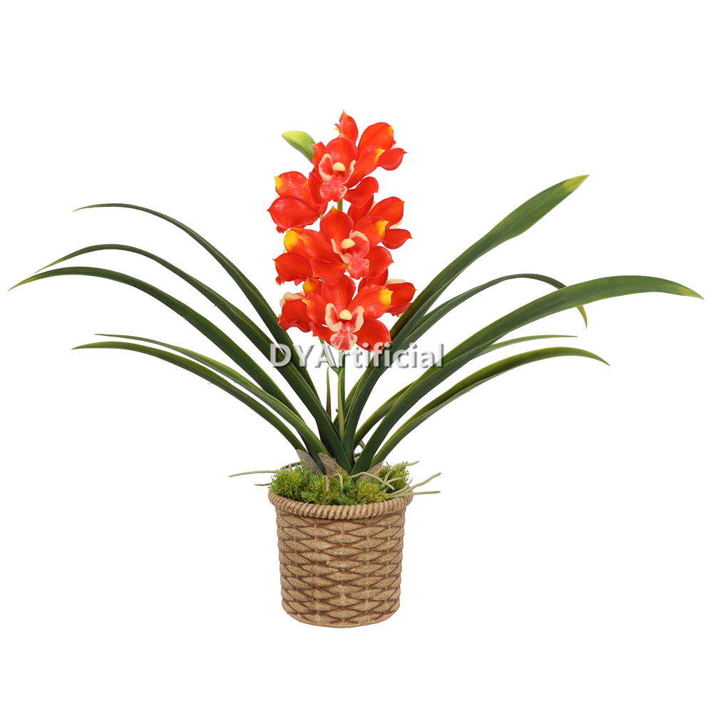 Artificial Orchids In Paper Pot 47CM Height Indoor