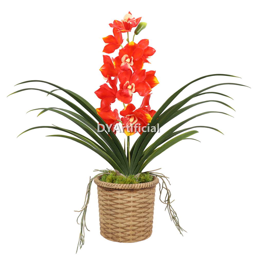 Artificial Orchids In Paper Pot 68CM Height