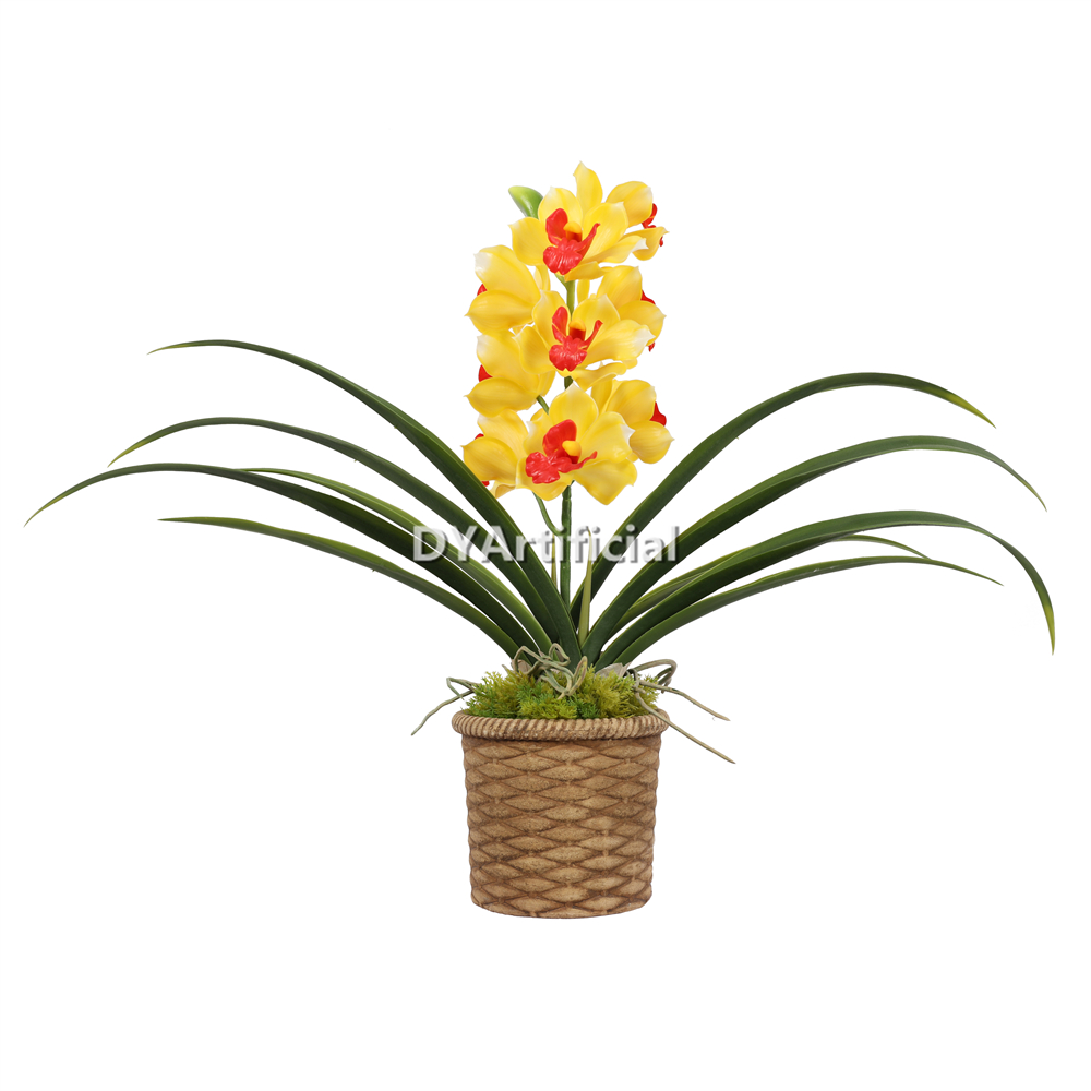Artificial Orchids In Paper Pot 47CM Height Indoor