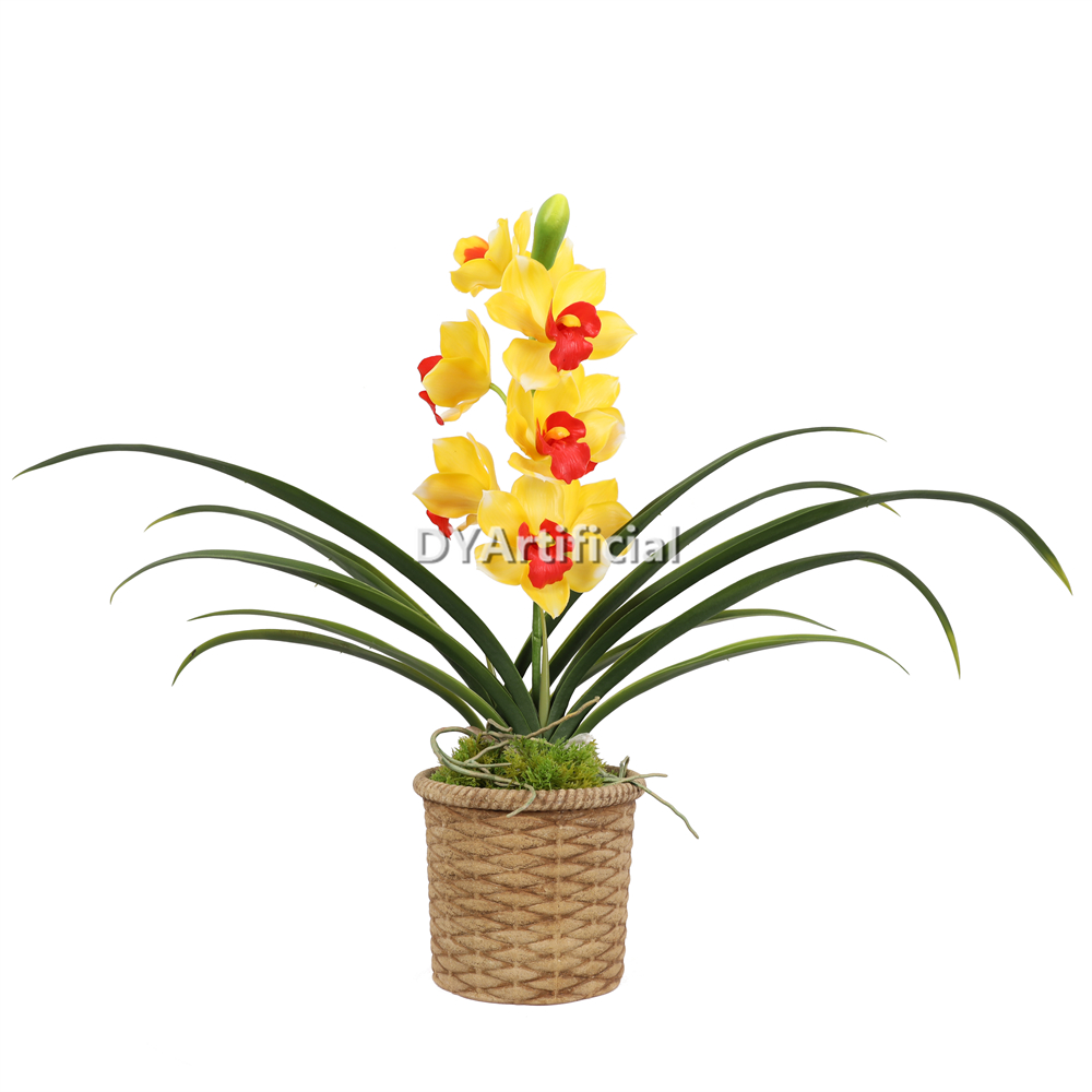 Artificial Orchids In Paper Pot 54CM Height