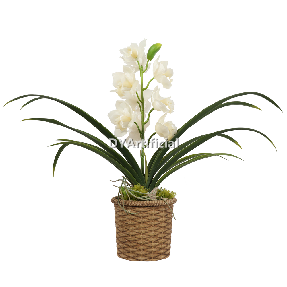 Artificial Orchids In Paper Pot 54CM Height