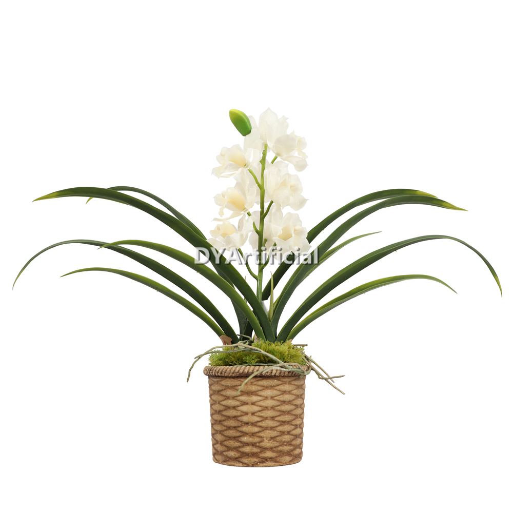 Artificial Orchids In Paper Pot 47CM Height Indoor