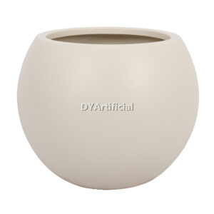 Round Plastic Pots Cream White 43CM Diameter