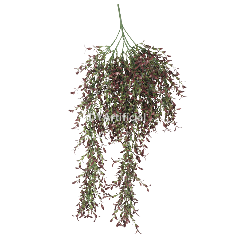 80CM Length Artificial Buxus Hanging Bush Brown Green Outdoor UV Protected