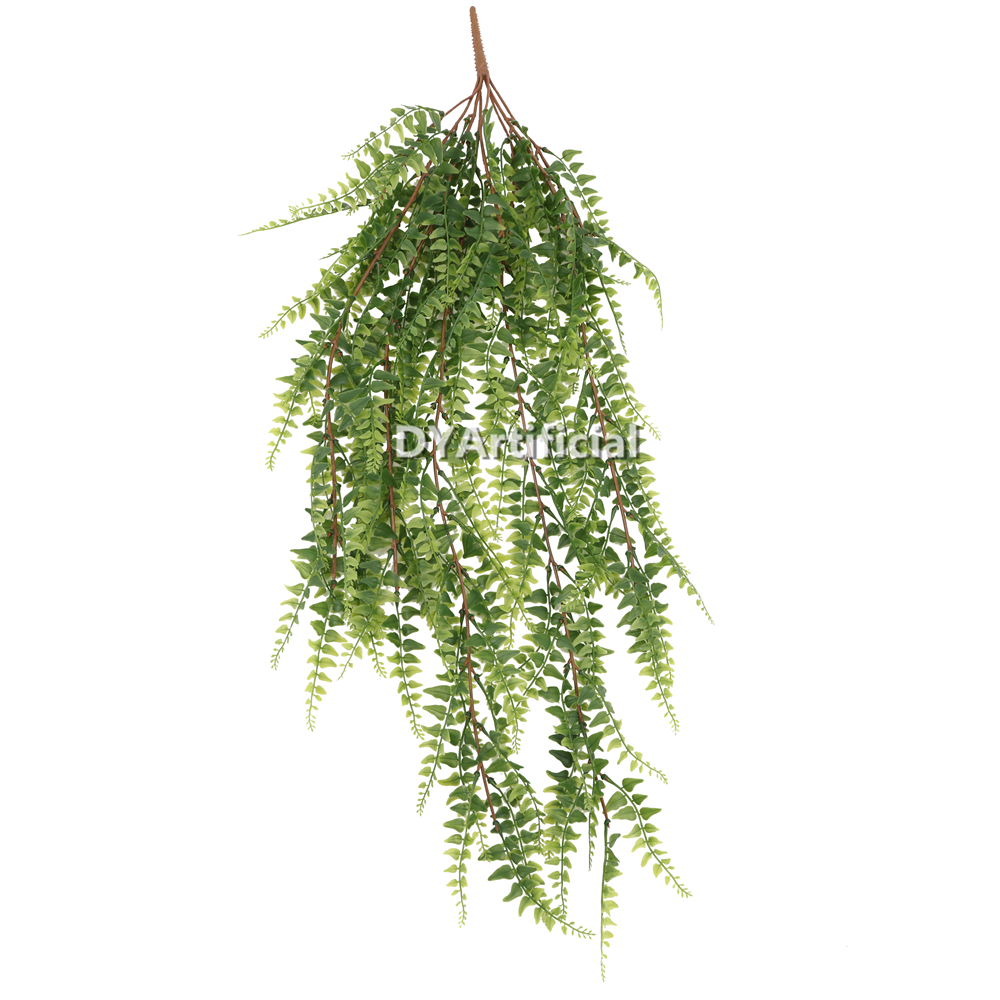 Spring Fern Hanging Foliage 85CM UV Light Green with Brown Stems